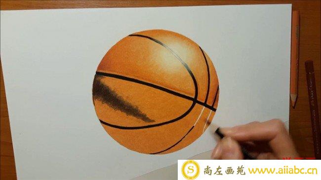 【视频】逼真的篮球彩铅画教程视频 逼真的篮球怎么画画法_