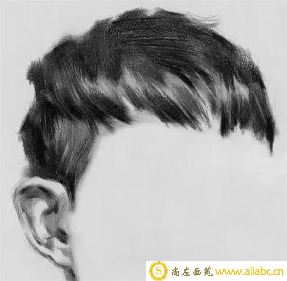 素描入门：男生短发头发素描画法基础讲解