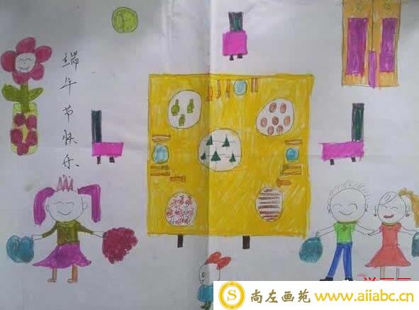 幼儿园中班端午节儿童画：端午节快乐