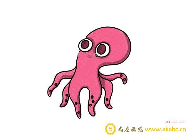 可爱的章鱼简笔画彩色图片