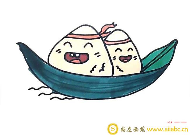 端午节卡通粽子简笔画彩色图片_带颜色的卡通粽子怎么画