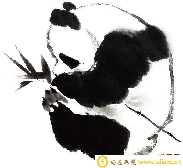 国画熊猫画法
