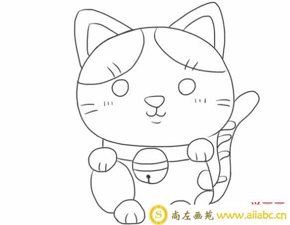 招财猫简笔画的画法步骤教程 可爱的招财猫简笔画怎么画