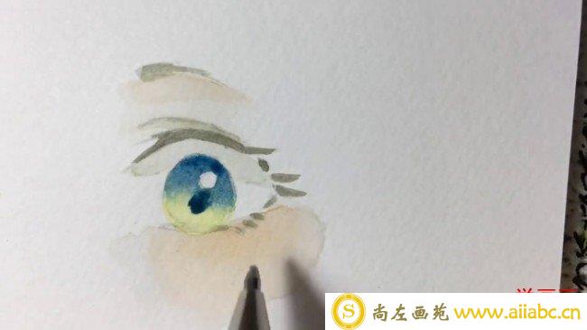 【视频】超简单的动漫人物水彩画手绘视频教程 怎么简单的画水彩眼睛_