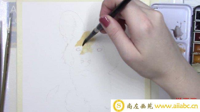 【视频】超可爱的小狗狗水彩画手绘视频教程图片 狗狗的水彩画法_