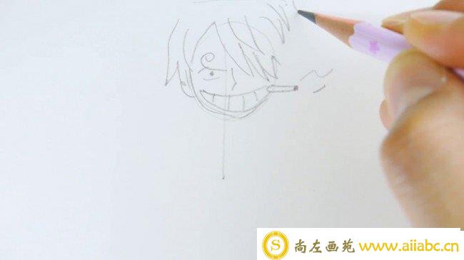 【视频】海贼王香吉士动漫插画线稿手绘视频教程 教你画出可爱Q版香吉士的线稿_