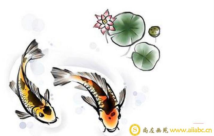 中国画鲤鱼图片