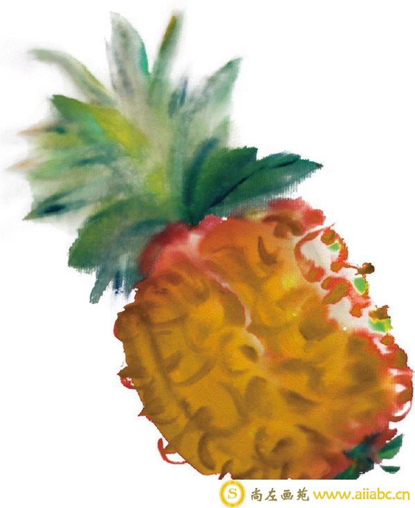 国画菠萝怎么画