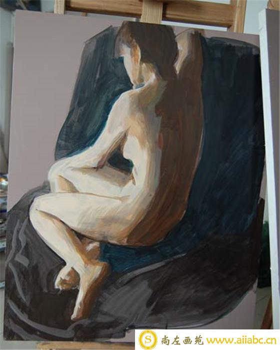 人体油画教程：女人体油画的手绘过程