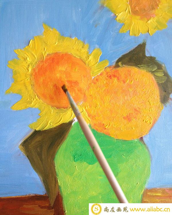 油画向日葵画法教程