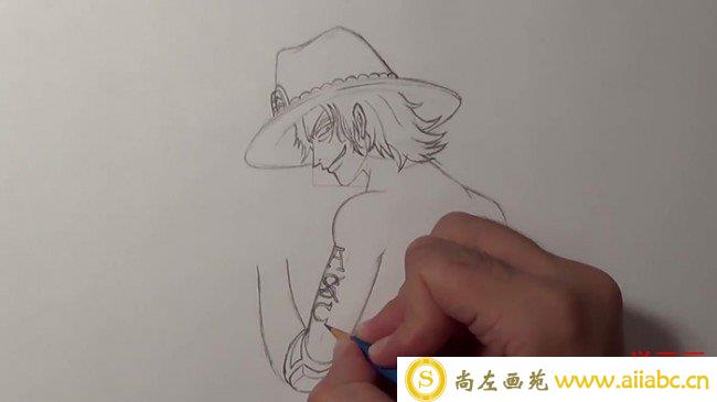 【视频】酷酷的海贼王艾斯动漫彩铅手绘视频教程图片 玩火的艾斯画法_
