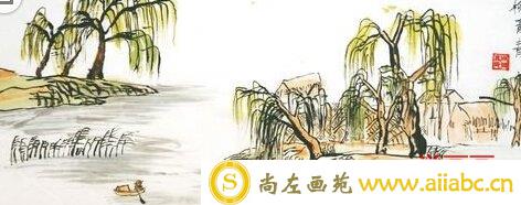 儿童国画作品欣赏-杨柳青青