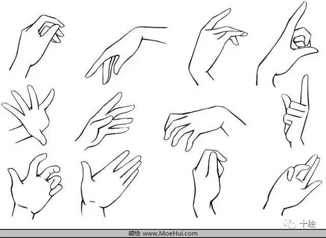 手的各种姿势画法：动漫人物身体步骤图片，各种动作，不要在一起的，一张一张分开的