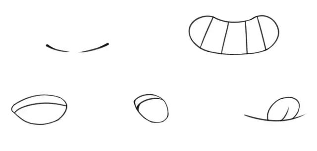 动漫嘴巴画法：求女生笑起来时侧面眼睛，嘴巴，酒窝的画法