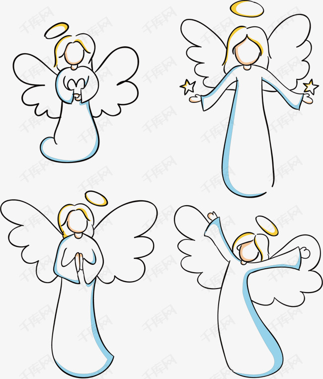 又简单又好看的小天使简笔画原创教程步骤5：小天使简笔画