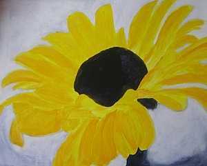 丙烯画太阳花：美术画向日葵怎么涂颜色